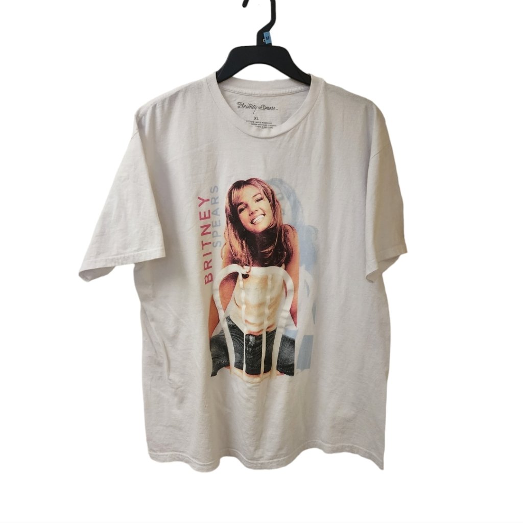 Britney Spears White Graphic TShirt Size Xl Young Britney